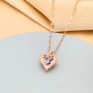 Heart-purple-rose-gold-necklace