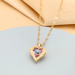 Heart-purple-gold-necklace