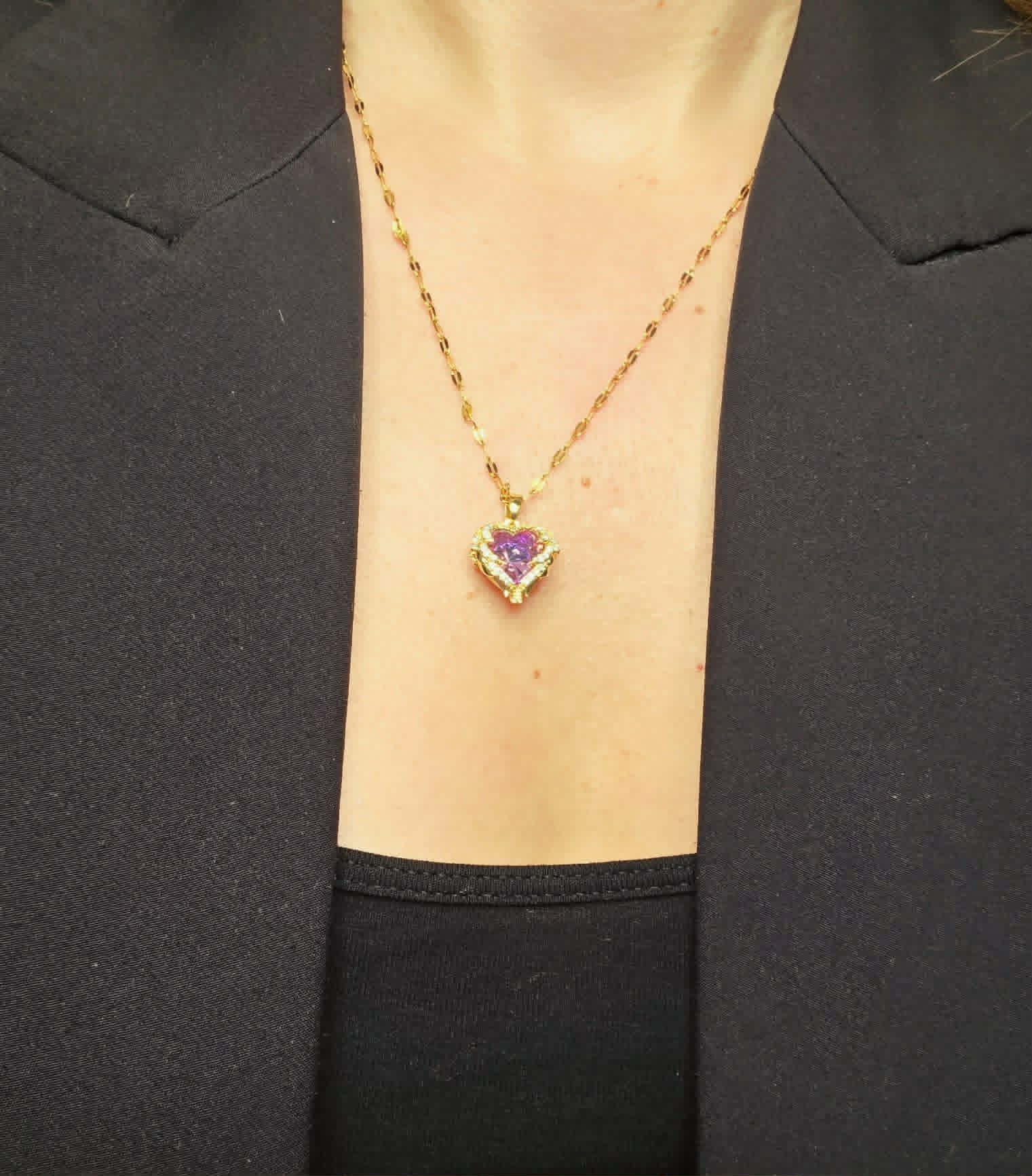 Heart-purple-gold-necklace